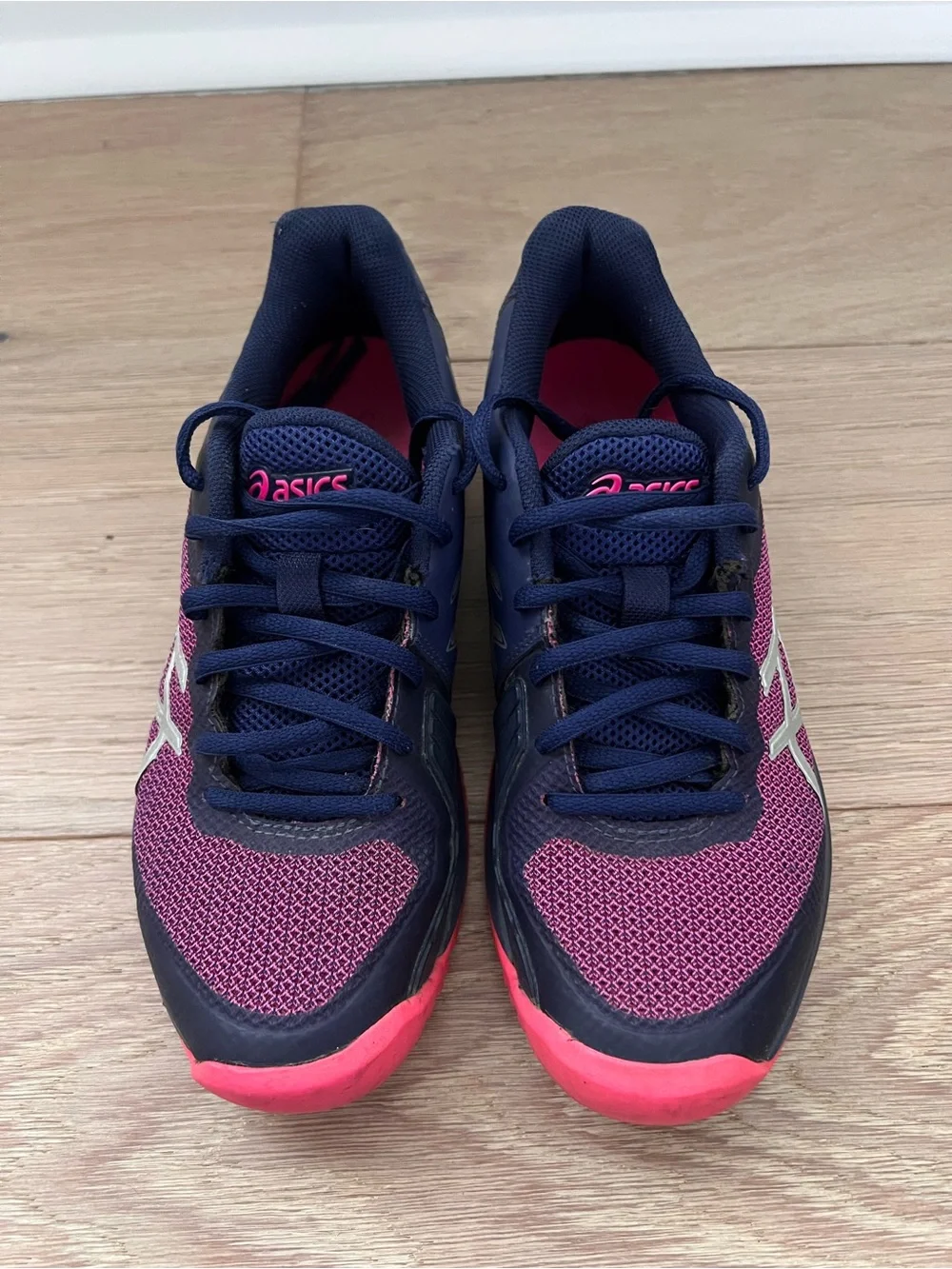 ASICS Gel Court Speed E850N Women’s Size 6 Navy Pink Shoe Sneaker